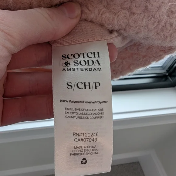 NWT Scotch & Soda Soft Pink Fleece Jacket/Sweater Pullover - Picture 6 of 7